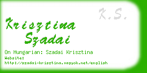 krisztina szadai business card